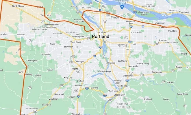 Map of service area